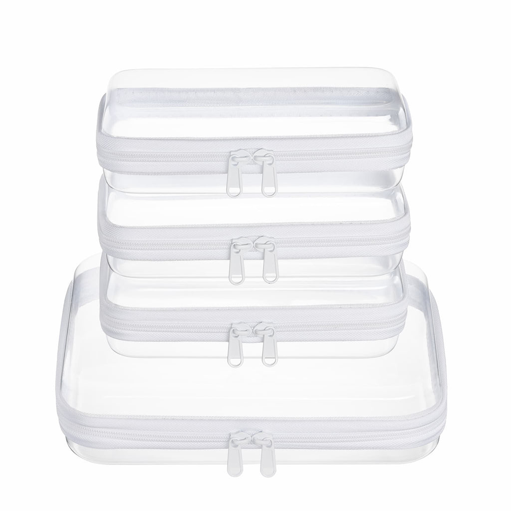 Clear Hard Shell Zipper Case (M+3S) (White)