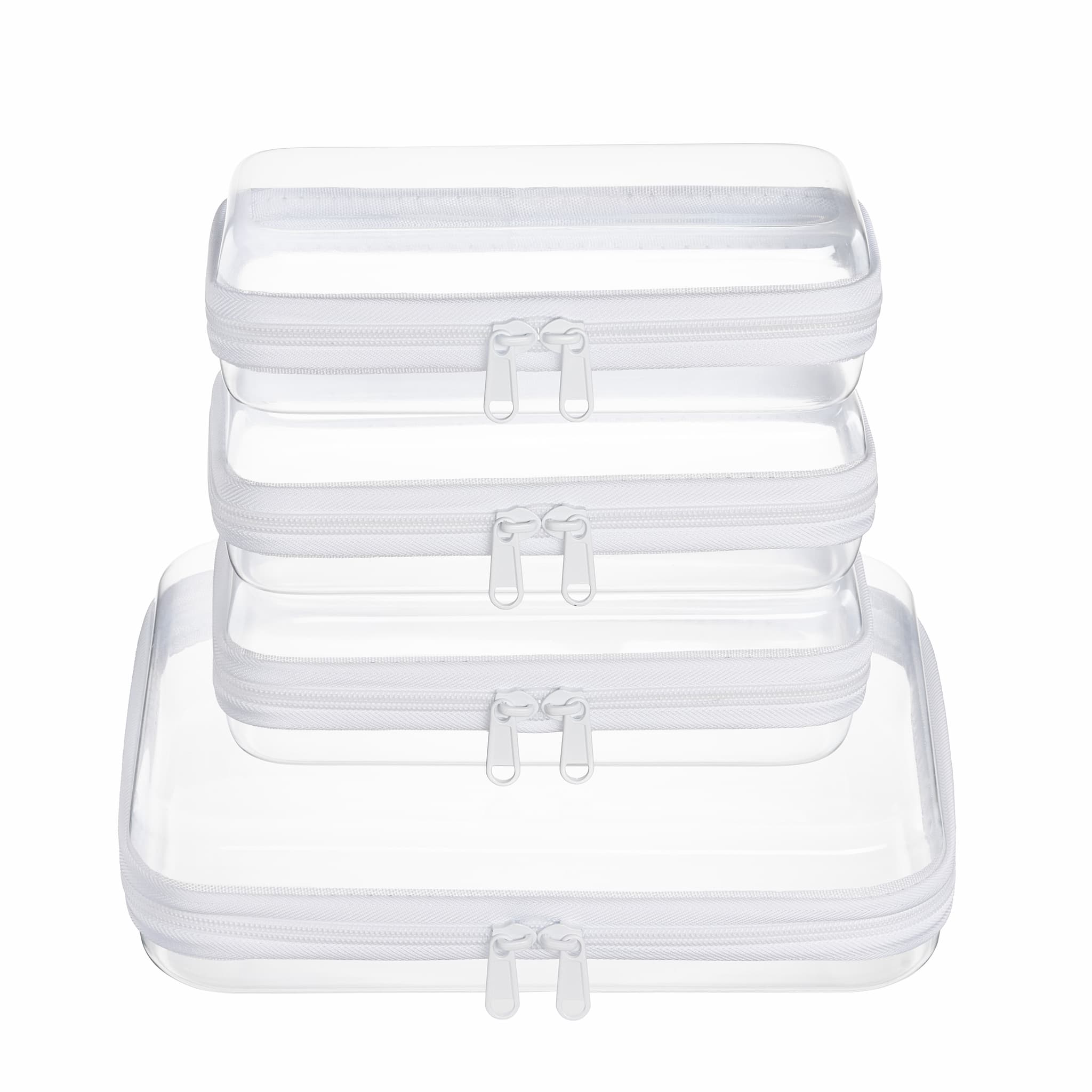 Clear Hard Shell Zipper Case (M+3S) (White)