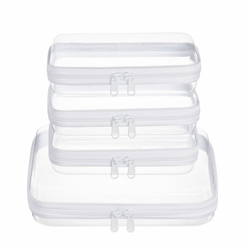 Clear Hard Shell Zipper Case (M+3S) (White)