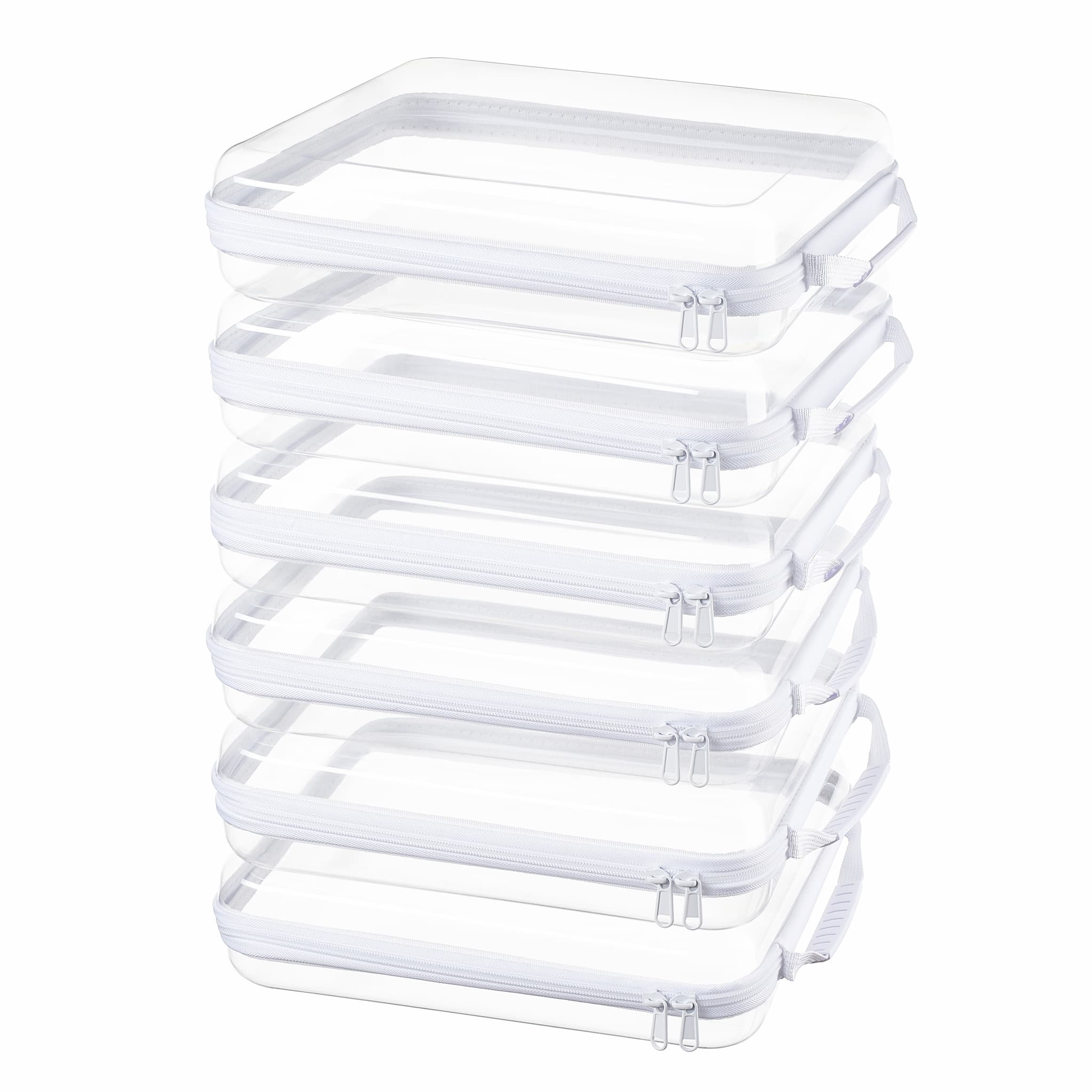 Clear Hard Shell Zipper Case (6 Handle XL)
