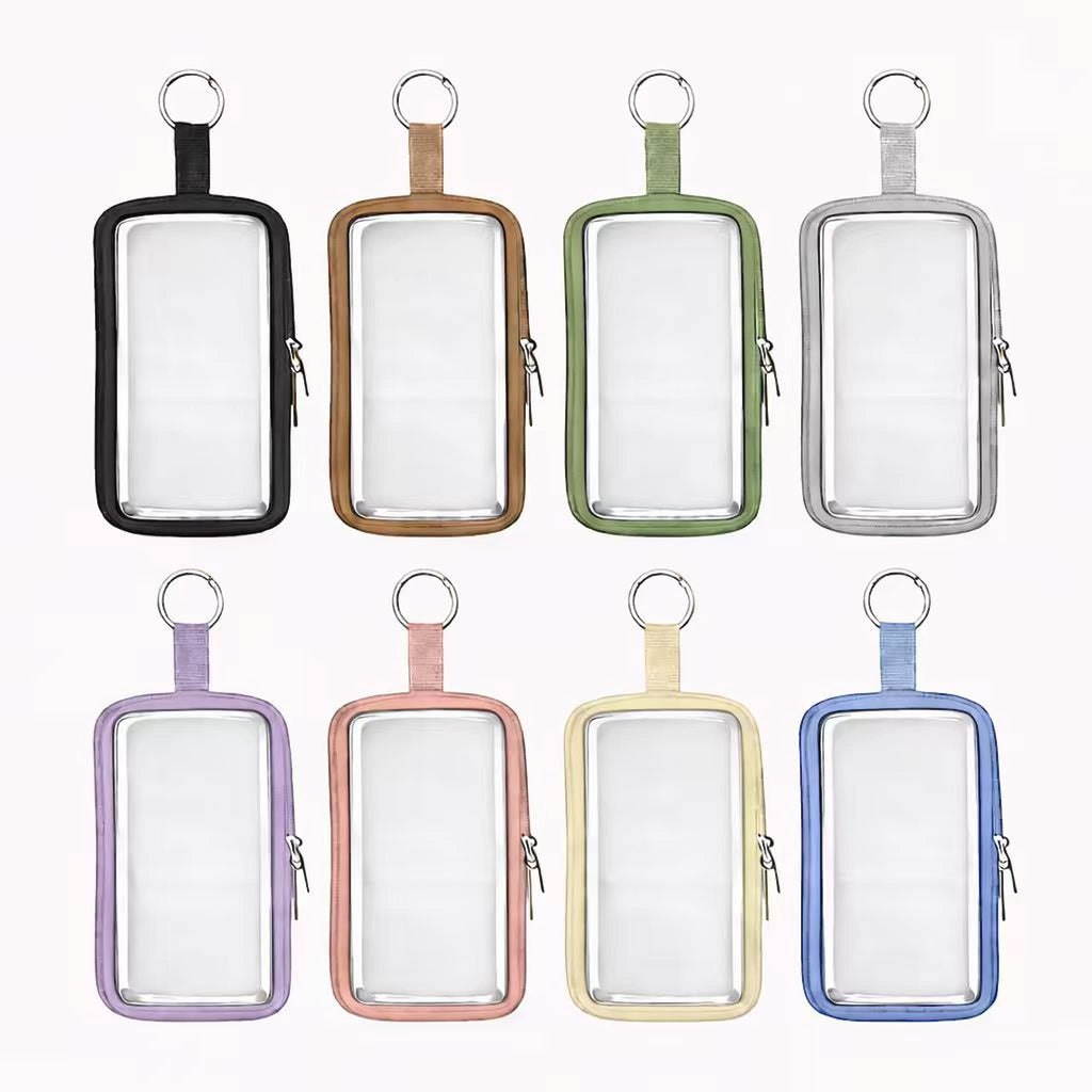 PIQOLA Clear Display Case Set with Keychain | Colorful Hard Shell Protectors for Collectible Dolls & Mini Figures