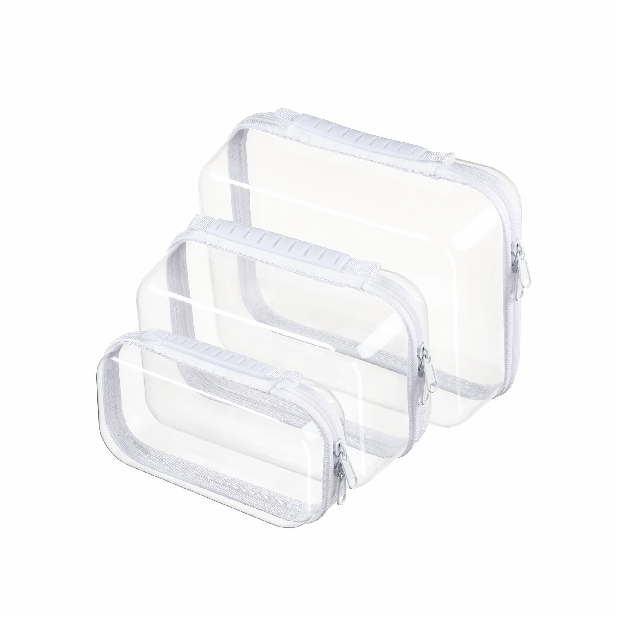 Clear Hard Shell Zipper Case (Handle LMS) 